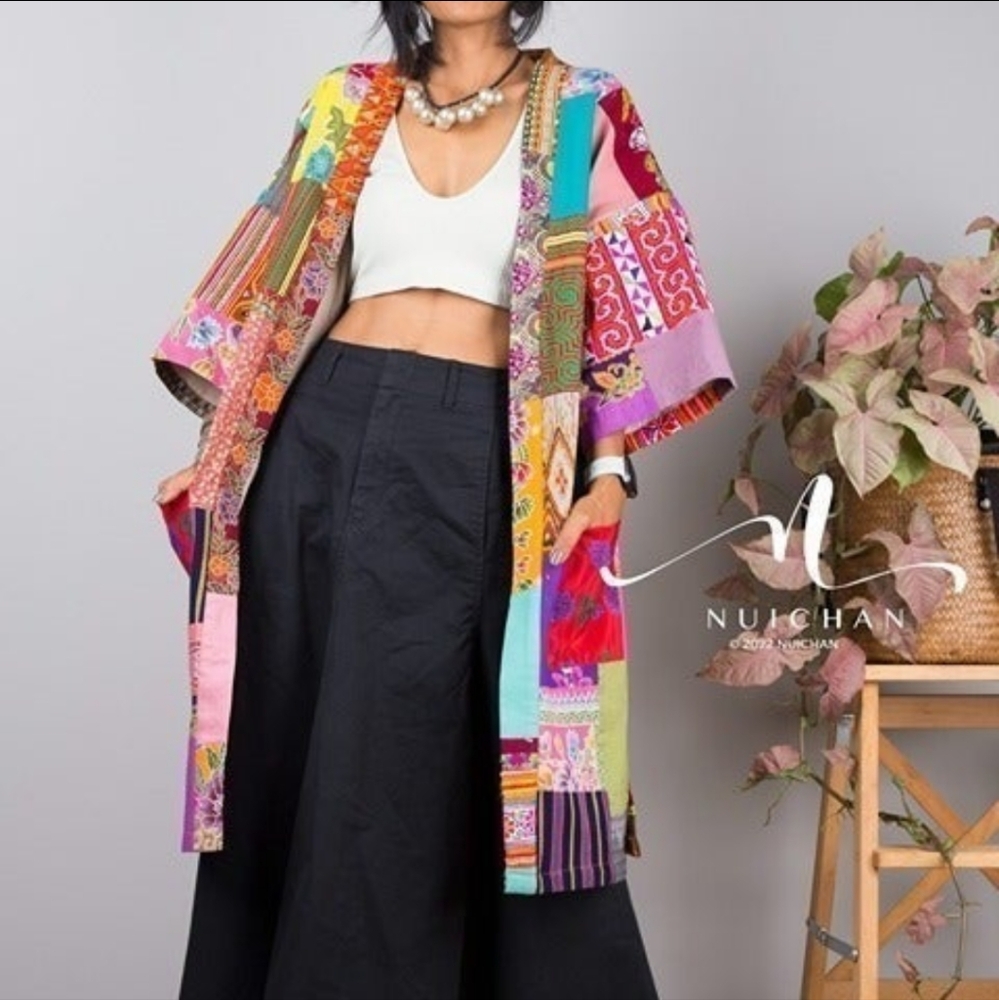 Hmong Tribal Patchwork Kimono